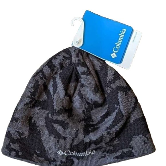 NWT Columbia Girls Boys Reversible Beanie Hat Black Wear It 2 Ways CAMO/… - Picture 1 of 5